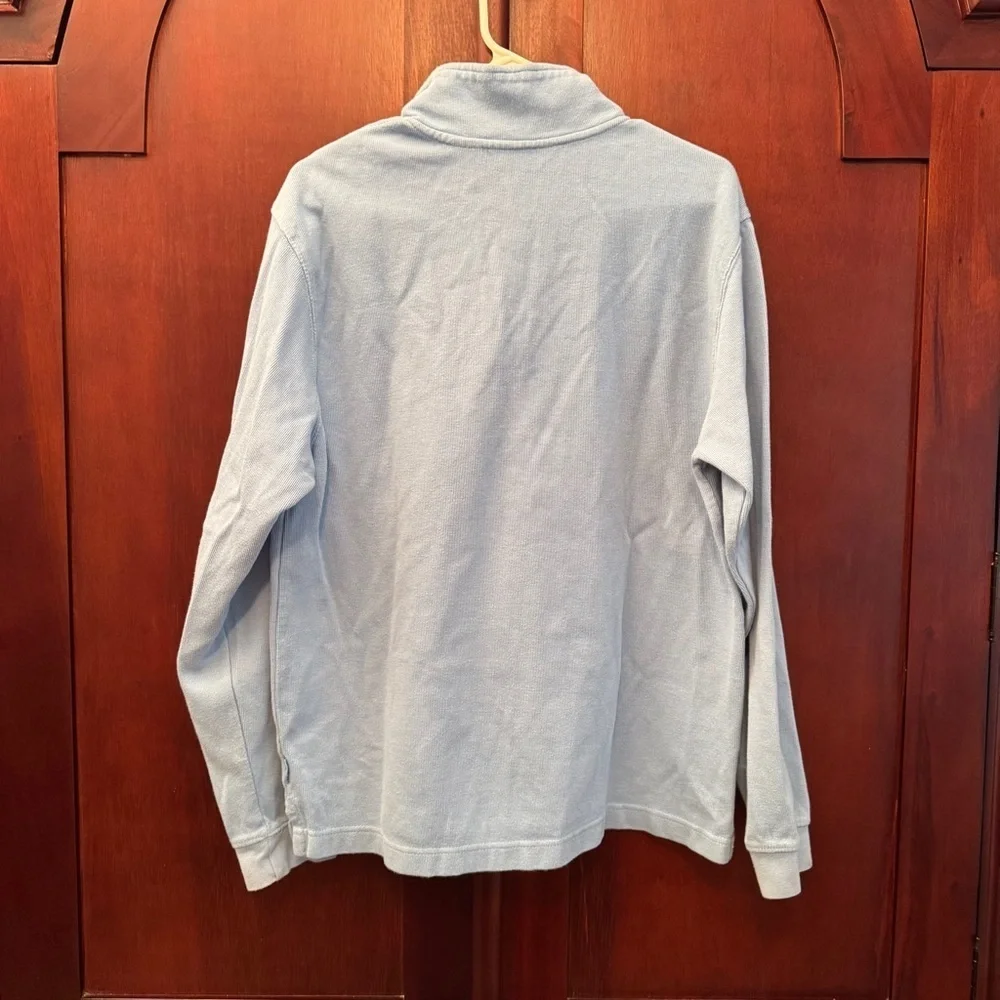 Mens IZOD Light Blue Half-Zip Sweater 100% Cotton Size Medium